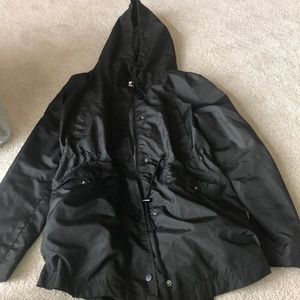 Black rain jacket